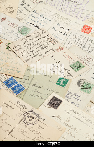 Cartes postales anciennes - Colombie britannique et français Banque D'Images