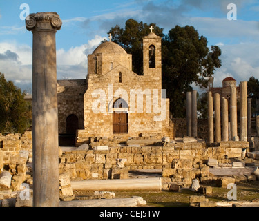 CY - Kato Paphos : Église Ayia Kyriaki et l'emplacement de Saint Paul's pilier (pas en photo) Banque D'Images