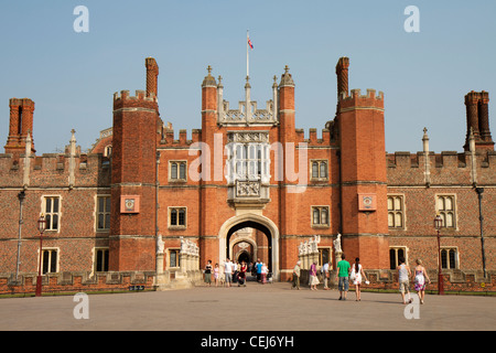 Hampton Court Palace façade à Kingston upon Thames, Surrey Banque D'Images