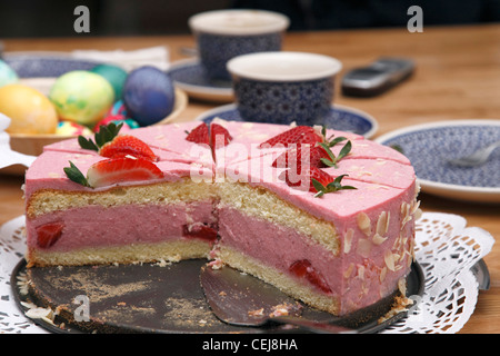 Gâteau aux fraises. Banque D'Images