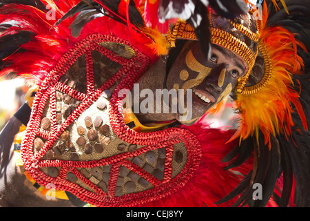 Danseuse Tribal festival Dinagyang,2012,la ville d'Iloilo, Philippines Banque D'Images