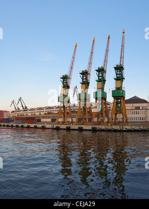 Grues du port de Gdynia, Pologne. Banque D'Images