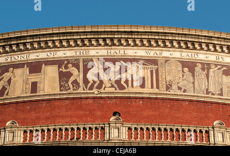 Détail façade, Royal Albert Hall, South Kensington, Kensington & Chelsea, London, England, UK Banque D'Images