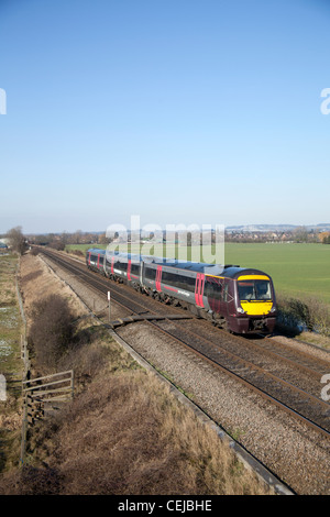 Cross Country arriva class 170 DMU train de passagers passant Sawley, Nottinghamshire Banque D'Images