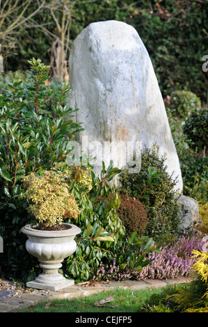 Un jardin conçu pour la couleur de l'hiver près de Montgomery, Powys UK Banque D'Images