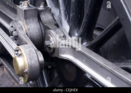 Vue rapprochée de roue de locomotive à vapeur Banque D'Images