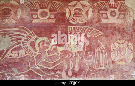 Intérieur d'un temple à Teotihuacan, au Mexique. Banque D'Images