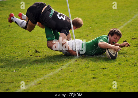 Jeu de Rugby, Wharfedale Rugby Union Football Club, North Yorkshire UK Banque D'Images