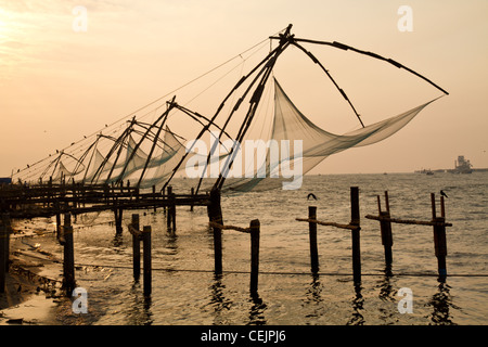 Les filets à Cochin, Kerala, Inde Banque D'Images