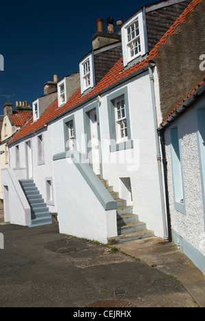 Cottages de pêcheurs traditionnels à Pittenweem Banque D'Images