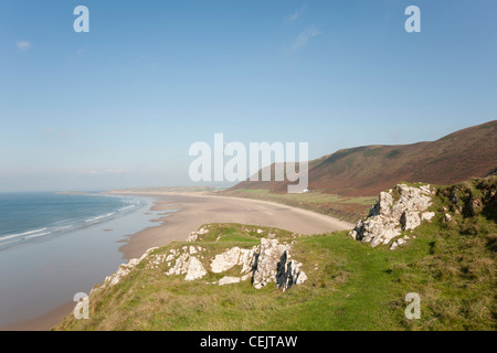 Rhossili Bay, la péninsule de Gower, Nouvelle-Galles du Sud Banque D'Images