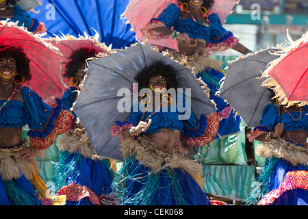 Danseuse Tribal festival Dinagyang,2012,la ville d'Iloilo, Philippines Banque D'Images