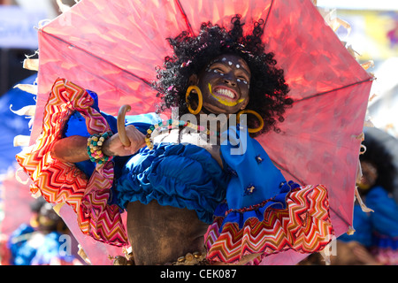 Danseuse Tribal festival Dinagyang,2012,la ville d'Iloilo, Philippines Banque D'Images