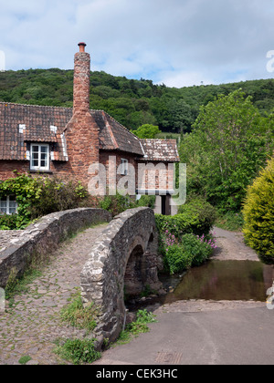 Le pont à cheval à Allerford, Devon Exmoor Banque D'Images