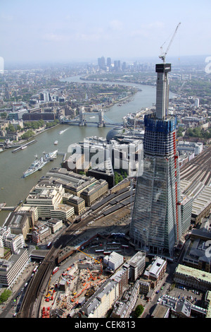 Image aérienne du Shard en construction, Londres en 2011 Banque D'Images