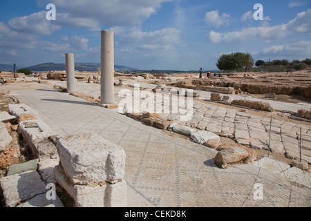 Ville antique Zippori (Sepphoris) capitale administrative de la Galilée pendant la domination romaine fouilles ont révélé théâtre romain Banque D'Images