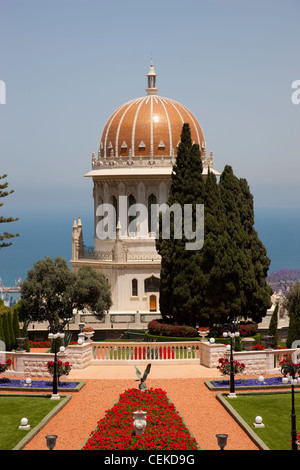 Sanctuaire Bahai Gardens à Haïfa siège international Foi Baha Baha pèlerinage unique au monde tous les croyants Banque D'Images