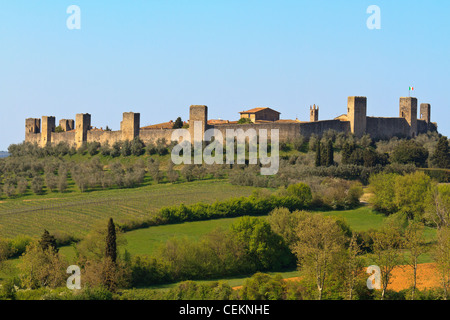 Ville de Monteriggioni près de Sienne, en Toscane, Italie Banque D'Images