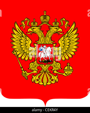 Les armoiries nationales de la Fédération de Russie. Banque D'Images