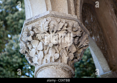 Portugal, région de Lisbonne, Sintra, Palais et parc de Monserrate, colonne décorée Banque D'Images