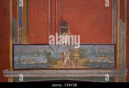 L'Italie, le Musée Archéologique National de Naples, de Pompéi, Temple d'Isis, Portico, Décoration Banque D'Images