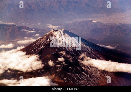 Le Mont Fuji, vu de dessus. Banque D'Images