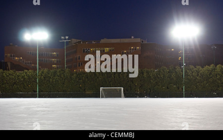 Jack Barry astroturf champ et baker chambre dortoir vu en hiver, Massachusetts Institute of Technology, Cambridge, MA, USA Banque D'Images