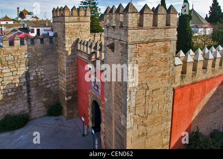 Séville, Reales Alcazares de Séville, l'Alcazar de Séville, la passerelle Banque D'Images