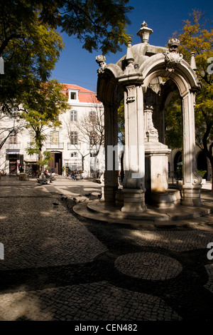 Largo do Carmo Carmo (Square), quartier du Chiado, Lisbonne, Portugal. Banque D'Images