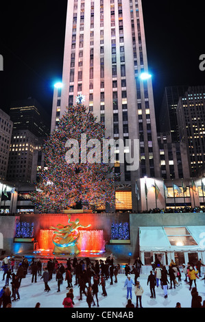 Patinoire du Rockefeller Center Banque D'Images