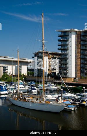 La location ou en rivière ely Cardiff Bay South Wales UK Banque D'Images