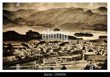 Marché de la ville de Keswick Cumbria England Derwent Water Derwentwater Parc National de Lake District UK Banque D'Images