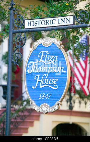 Eliza Thompson House Historic Inn Forsyth Park Fontaine à Savannah, Géorgie Banque D'Images