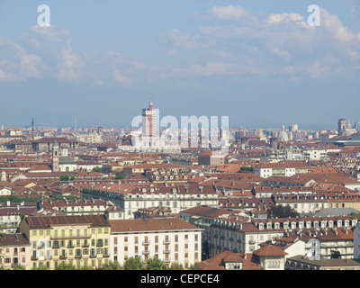 Ville de Turin (Torino) skyline panorama vu de la colline Banque D'Images