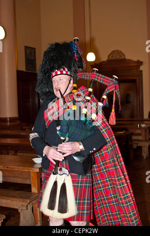 Cornemuse écossaise,Burn's Night,Rossall School,5000,le Lancashire, Angleterre, Royaume-Uni, Europe Banque D'Images