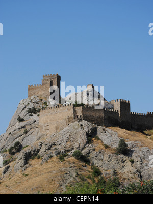 L'Ukraine. République autonome de Crimée. Sudak. Forteresse médiévale génoise. Banque D'Images