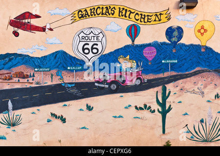 Peinture murale sur la Route 66, Albuquerque Banque D'Images