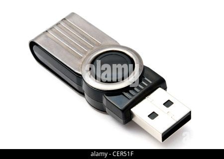 Le lecteur de stockage USB isolated on white Banque D'Images