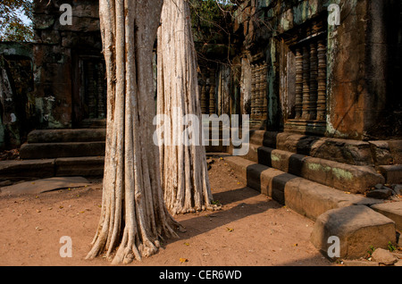 Fenêtres anciennes, Prasat Krahom (Temple Rouge), Koh Ker, province de Preah Vihear, Cambodge. © Kraig Lieb Banque D'Images