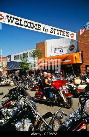 Sturgis Motorcycle Rally, Dakota du Sud, USA, vintage des années 1990 Banque D'Images