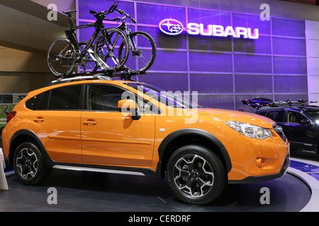 Toit de voiture porte vélo vus subaru Banque D'Images