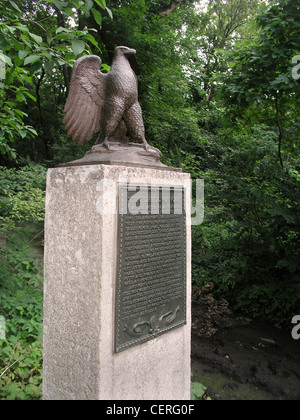 Bataille de Long Island Dongan Brooklyn Monument en chêne Banque D'Images