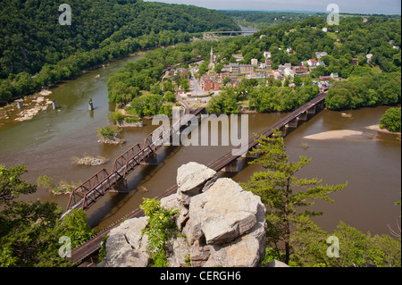 Avis de Harper's Ferry de Maryland Heights Banque D'Images