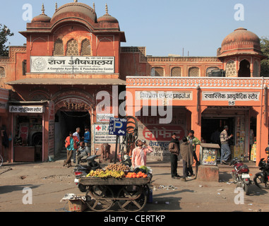 L'Inde, Rajasthan, Jaipur, Vieille Ville, scène de rue, Banque D'Images