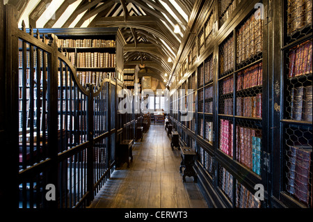 Une vue intérieure du Chetham's Library de Manchester, Royaume-Uni. Banque D'Images