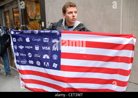 Novembre 17, 2011, Occupy Wall Street, le centre-ville de Manhattan, Wall Street, Banque D'Images