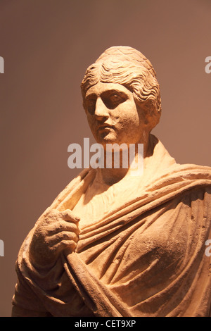 Moitié supérieure de Faustine l'Aîné, épouse d'Antonin, Musée archéologique, l'ancienne Olympia, Ilia, Péloponnèse, Grèce Banque D'Images