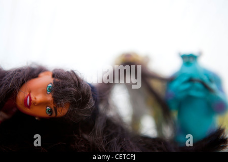 Figurine barbie head Banque D'Images