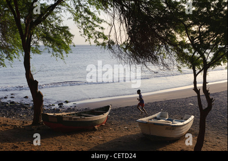 Port de Porto Novo, Santo Antao, îles du Cap Vert, l'Afrique Banque D'Images