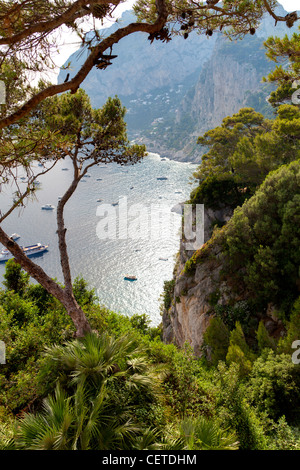 Vue sur la mer l'île de Capri Italie Banque D'Images
